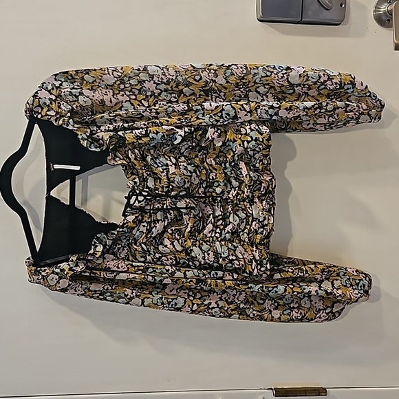 Free People Floral Mabel Ruffle Balloon Sleeve Top M Like New - Picture 4 of 11